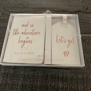 Miss to Mrs White Passport Cover and Luggage Tag Set, NIB